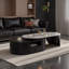 Table basse moderne en pierre ovale rétractable