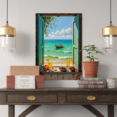 Canvas Wall Art Zanzibar Wall Art, Tropical Beach Art Print-2 Vintage Poster Print Home Decor