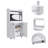 Kitchen Cart Totti, Double Door Cabinet, One Open Shelf, Two Interior Shelves