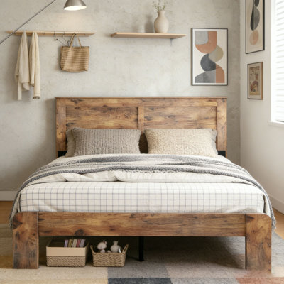 Wood Platform Bed Frame , Noise Free,No Box Spring Needed