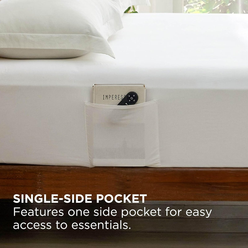 Drap-housse en coton, Blanc pur, Drap-housse de taille simple