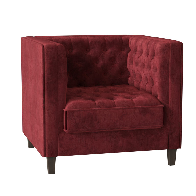 Jess Upholstered Armchair, Savona Ruby, Brown Mahogany