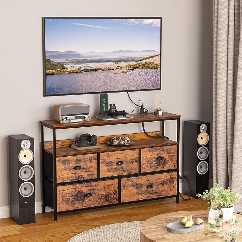 45'' Media Console, Rustic Brown