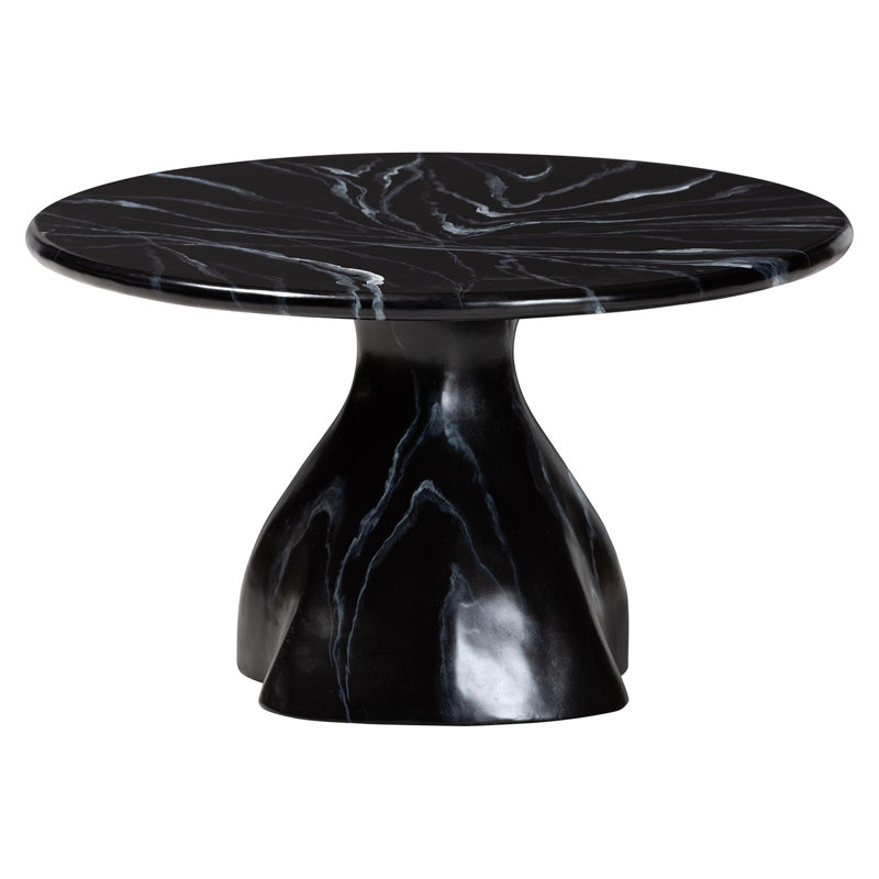 Table basse Bali & Pari Aponi en résine marbrée, Noir