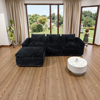 Modular Cloud Sectional U-Shape Couch with Reversible Chaise – Extra-Deep Seating & 10-Year Shape Guarantee