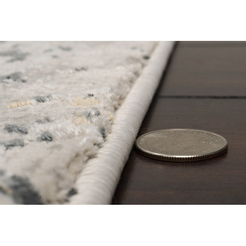 Tapis gris noué à la machine Grisby, Rectangle 2 pi x 3 pi 11 po
