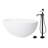 Kingston Brass Arcticstone 65-Inch Solid Surface Oval Double Ended Freestanding Tub With Faucet Combo And Drain-114103882