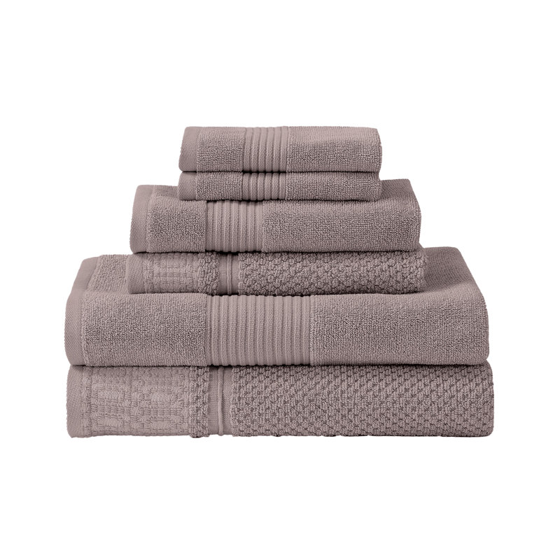 Modern Threads 6-Piece Jacquard Towel Set Astra – 100% Cotton, Quick Dry & Absorbent Bath, Hand & Washcloths – Modern Geometric Pattern