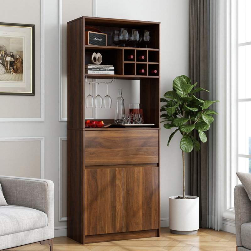 Freestanding Kitchen Pantry With Wine Rack