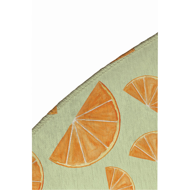 Tapis d'extérieur Summer Oranges, Rond 5 pi