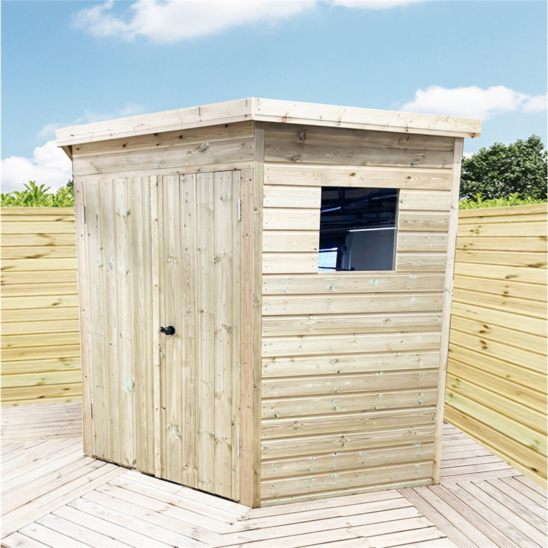 Barbarajean 7 ft. W x 7 ft. D Wood Tongue & Groove Pent Tool Shed
