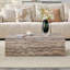 Table basse rectangulaire en MDF à motif de marbre, stable, imperméable et facile à nettoyer, table basse moderne et minimaliste pour salon.