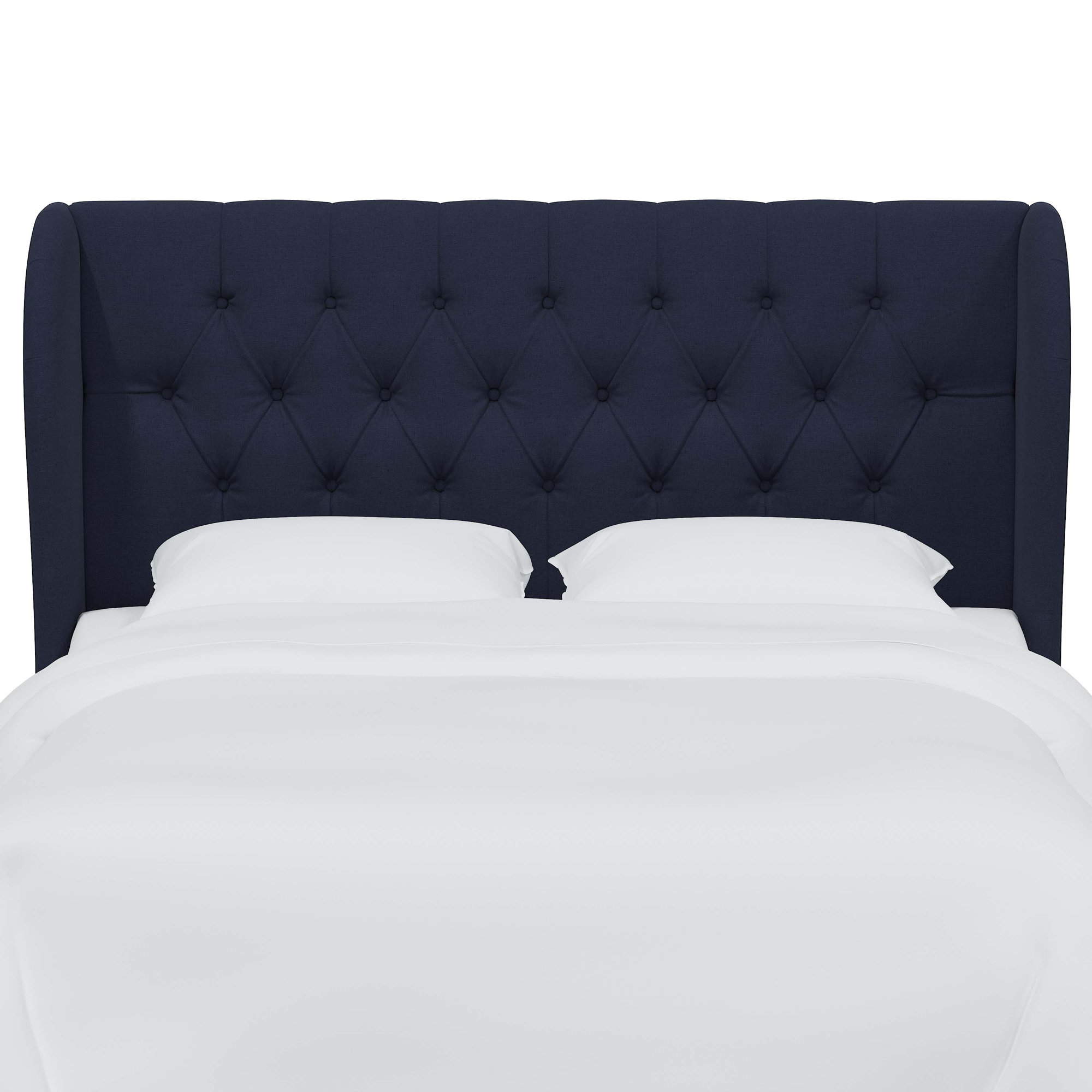 Tomey Upholstered Headboard, Full, Classic Xavier Navy Linen