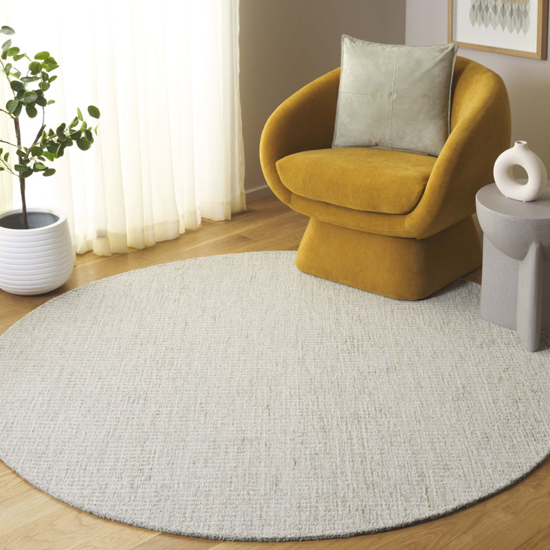 Micailah Tufted Wool Pile Performance Abstract Rug, Round 6'