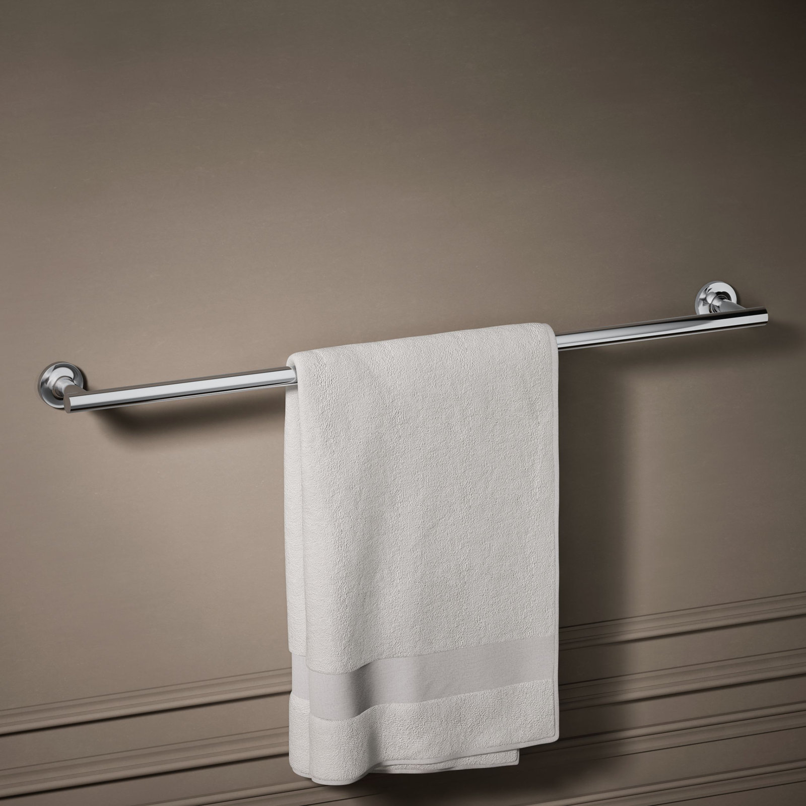 Purist 30" Wall Mounted Towel Bar, Vibrant Brushed Moderne Brass, 1.88" H x 30" L x 3.25" D