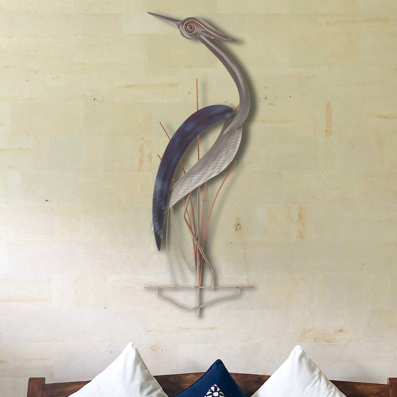 Heron Left Metal Bird Wall Décor
