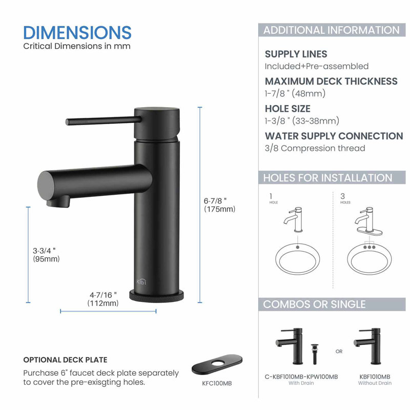 Circular X Single-Hole Single-handle Bathroom Faucet, With Pop Up Drain, Matte Black