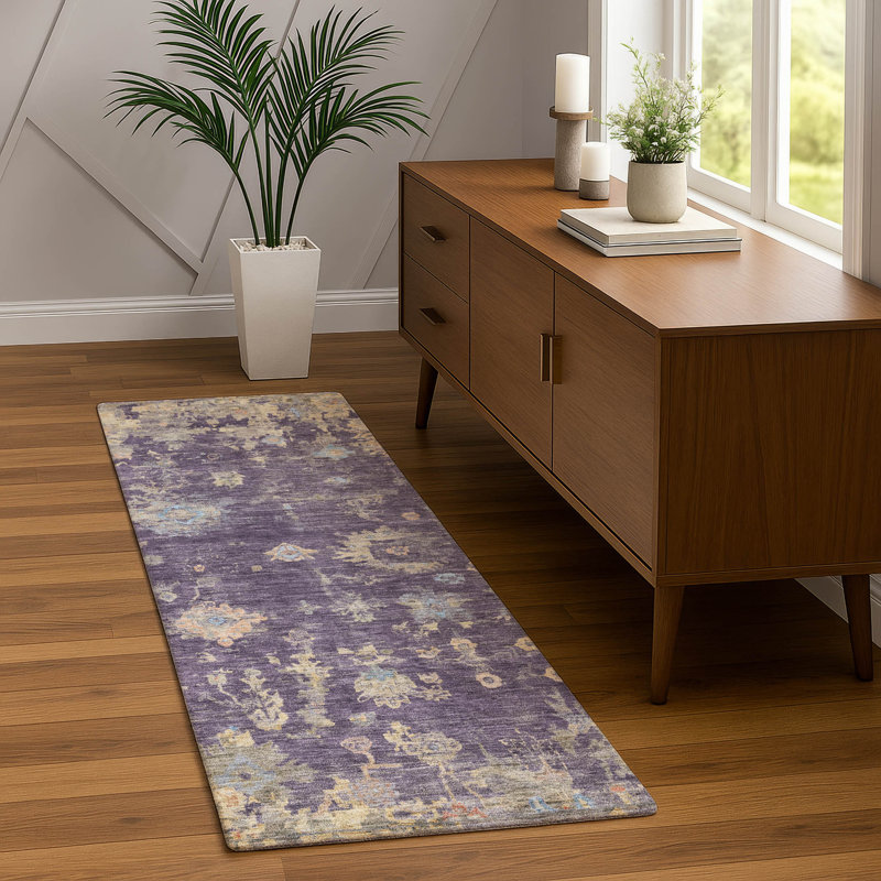 Machine Washable Indoor/Outdoor Matsuda ACN2302 Global Rug, Runner 2'3" x 7'6"