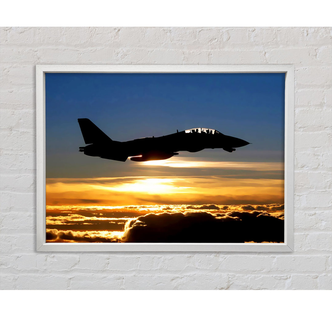 Fighter Pilots At Sunset - Einzelbildrahmen Kunstdrucke auf Leinwand