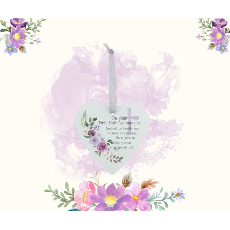 Glass Ornament Heart 1st Holy Communion