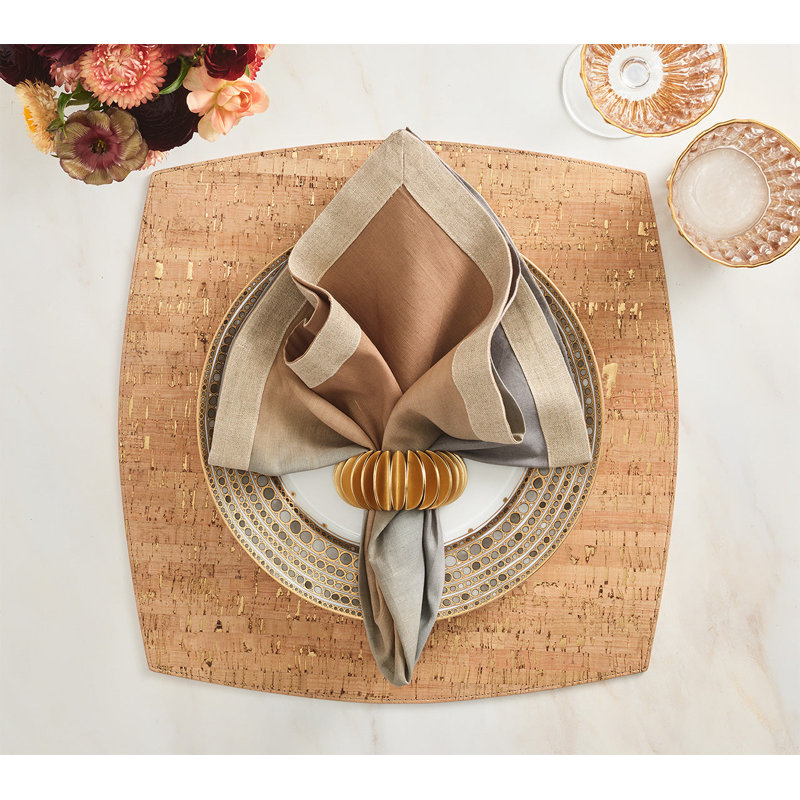 Dip Dye Linen Napkin, Beige/Taupe/Gray