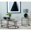 Table de bout grise et gris acier