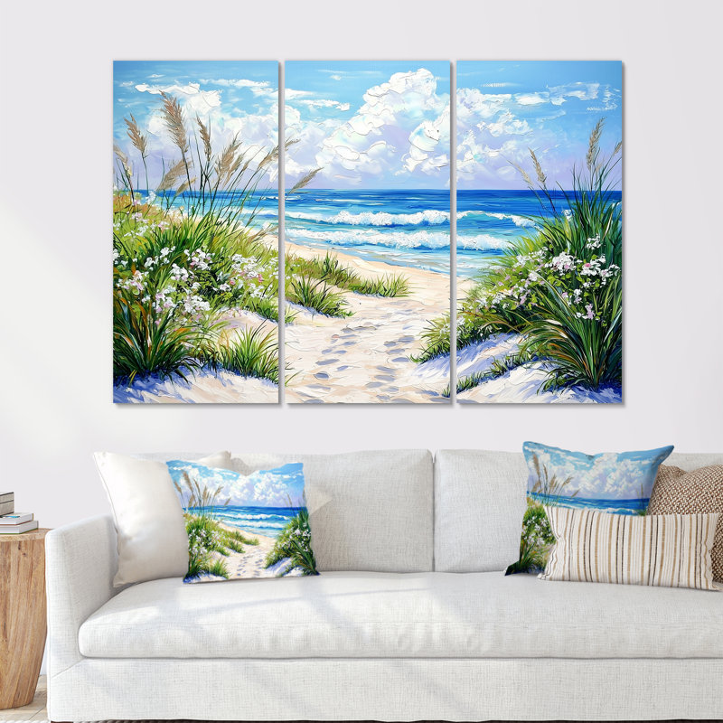 «South Padre Island Gulf Coast Beach I», ensemble de reproduction d'art mural au Texas, H 40 po x l 60 po, Ne s’applique pas