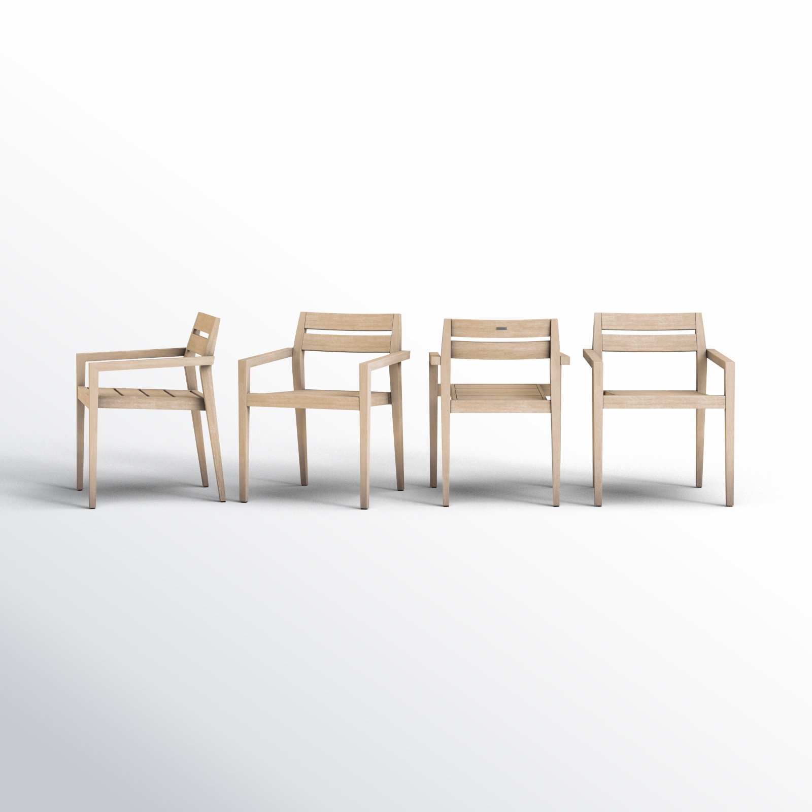 Kinsler Eucalyptus Outdoor Stackable Dining Armchair, Wheat Wash