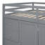Lit mezzanine double en bois pleine grandeur avec rangement intégré - aucun sommier requis, gris-600639071