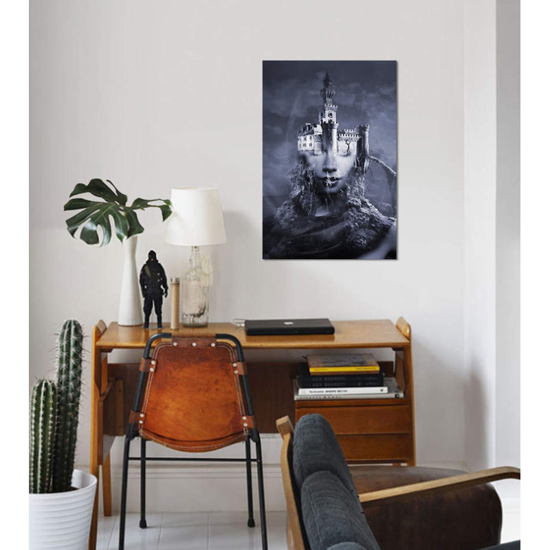 « obscurité », impression sur toile, H 26 po x l 18 po x P 1,5 po, Pas de tapis, Toile tendue