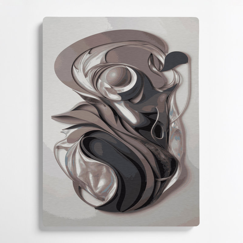 Art mural abstrait gris figuratif 100, H 12 po x l 18 po