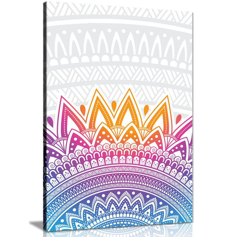 Mandala Spiritual Pattern - Wrapped Canvas Print, 76cm H x 51cm W