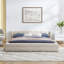 Structure de lit tapissier avec tissu épais, lit plateforme en chenille avec tête de lit et structure solide (87 po x 67 po x 23,5 po)-1765864437