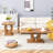 Modern Minimalist Wood-Tone MDF Coffee Table Set (Square + Rectangular)Wood Colour,MDF Coffee Table,Wood-Coloured Textured Decal,Side Table.