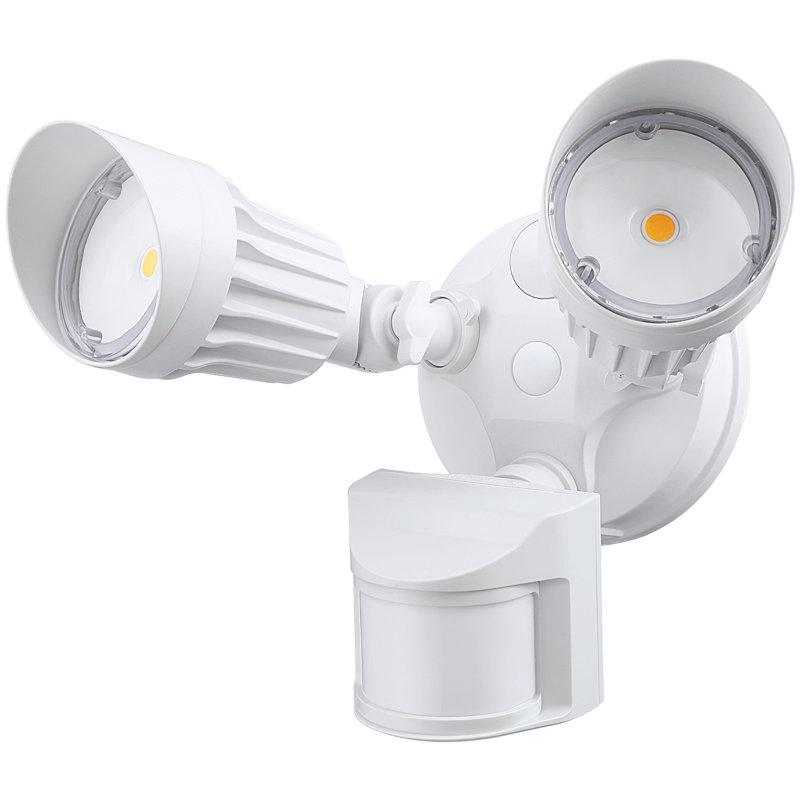 2-Head LED Security Light, Motion Sensor, Dusk to Dawn, 5000K Daylight, White