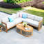 Ensemble de conversation modulaire pour 5 personnes avec coussins et table basse Acacia