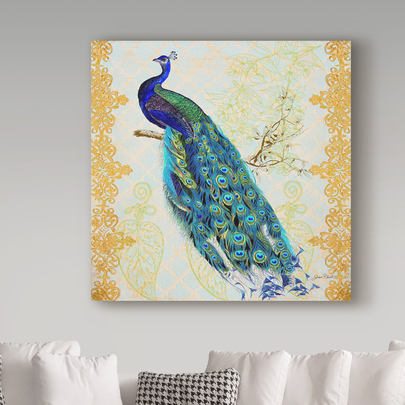 « magnifique peacock », reproduction de peinture à l’acrylique sur toile tendue, H 18 po x l 18 po x p 2 po