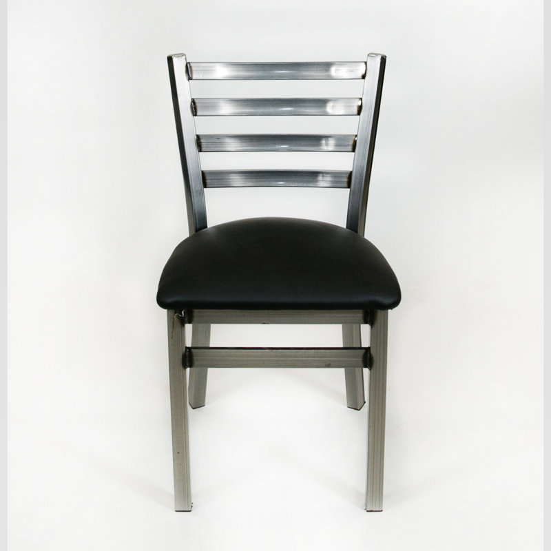 19'' H Faux Leather Upholstered Side Chair, Silver