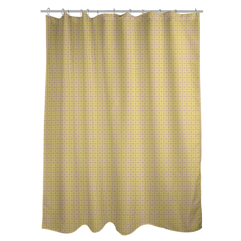 Rideau de douche simple Katelyn Elizabeth, Jaune / Mauve