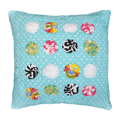 Abby/Jane Yo Yo Decorative Cotton Throw Pillow