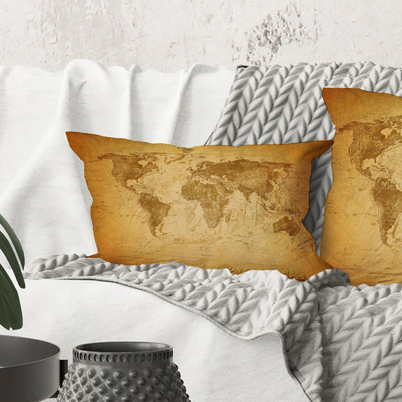 Coussin Rectangle, carte du monde antique X