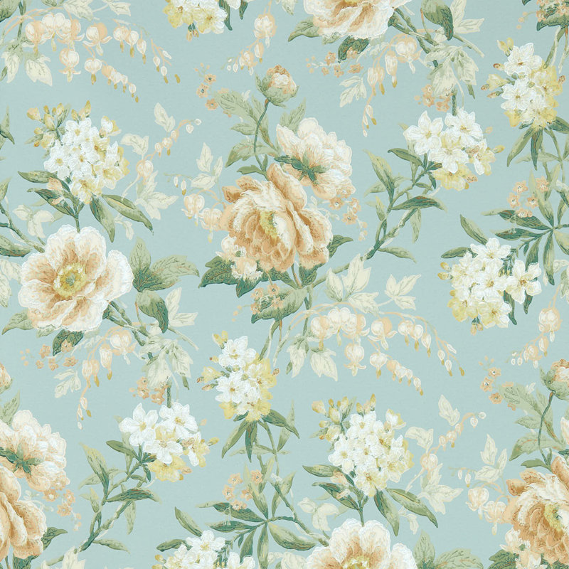 Olivia 10.05m x 52cm Matte Wallpaper Roll, Blue