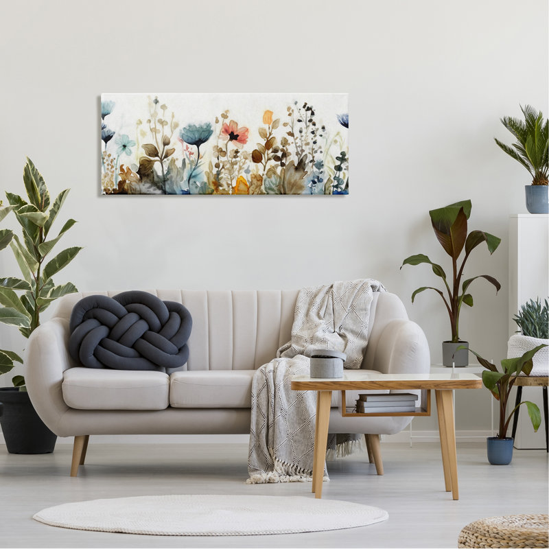 Earth Tones Garden Blooms par Ziwei Li, H 20 po x l 48 po x P 1,5 po