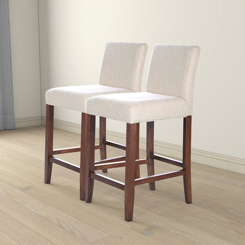 Chaise de comptoir en tissu Dorian Beige (ensemble de 2)