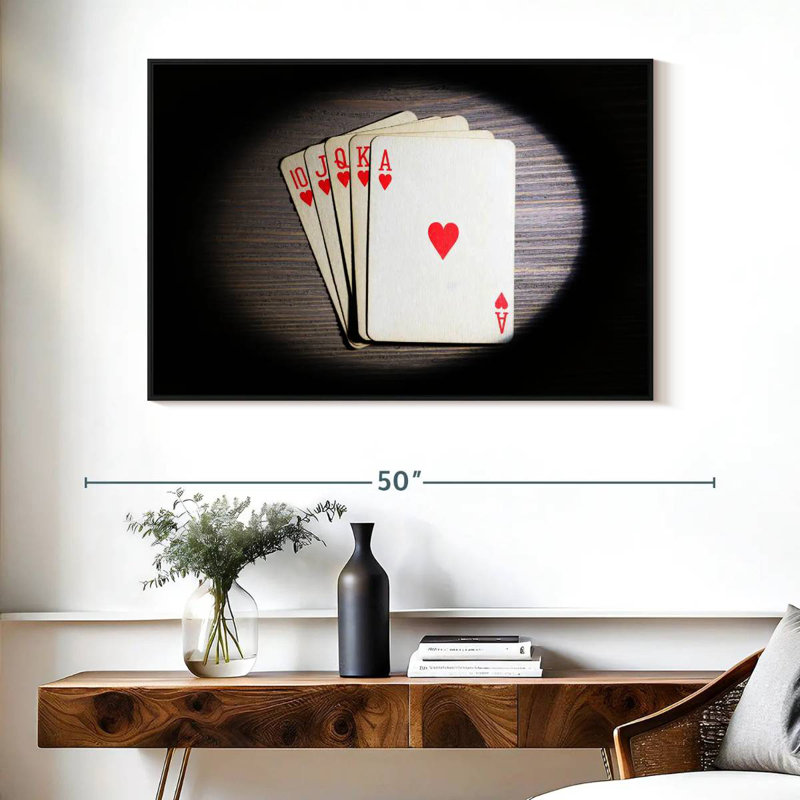 Poker Flush, Floating Frame Black, 40" X 27"