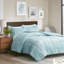 Édredon double / grand en fausse fourrure - bleu sarcelle, 2 taies décoratives chaudes grand format assorties-121327511