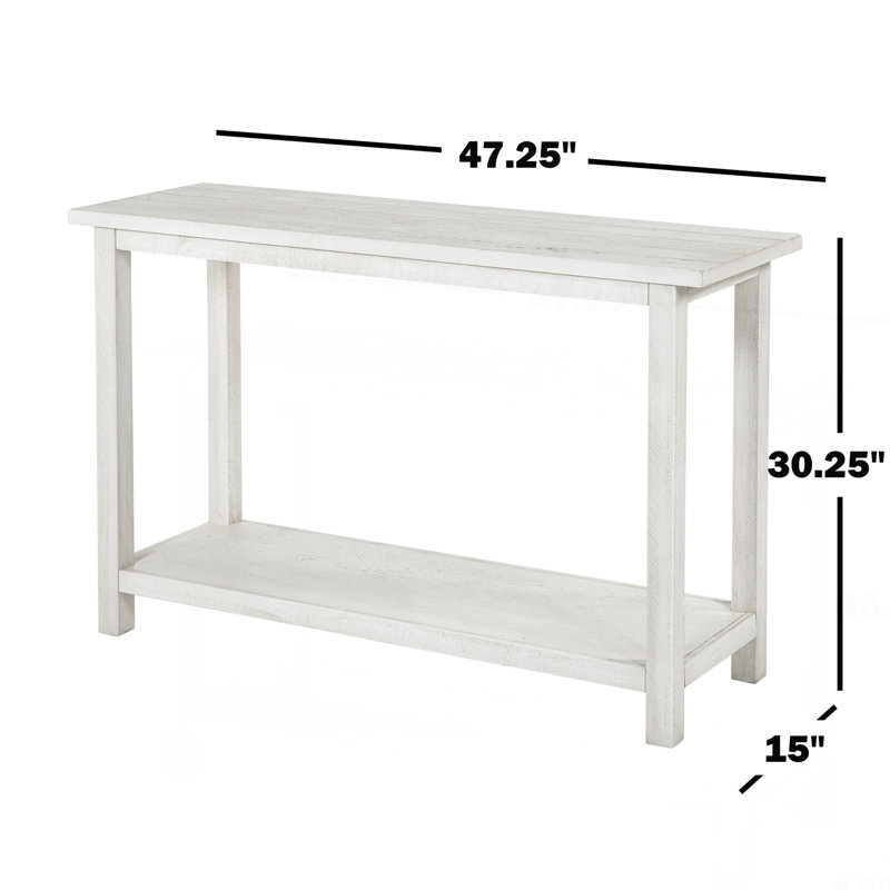 Wood Entryway Sofa Console Table, White, White
