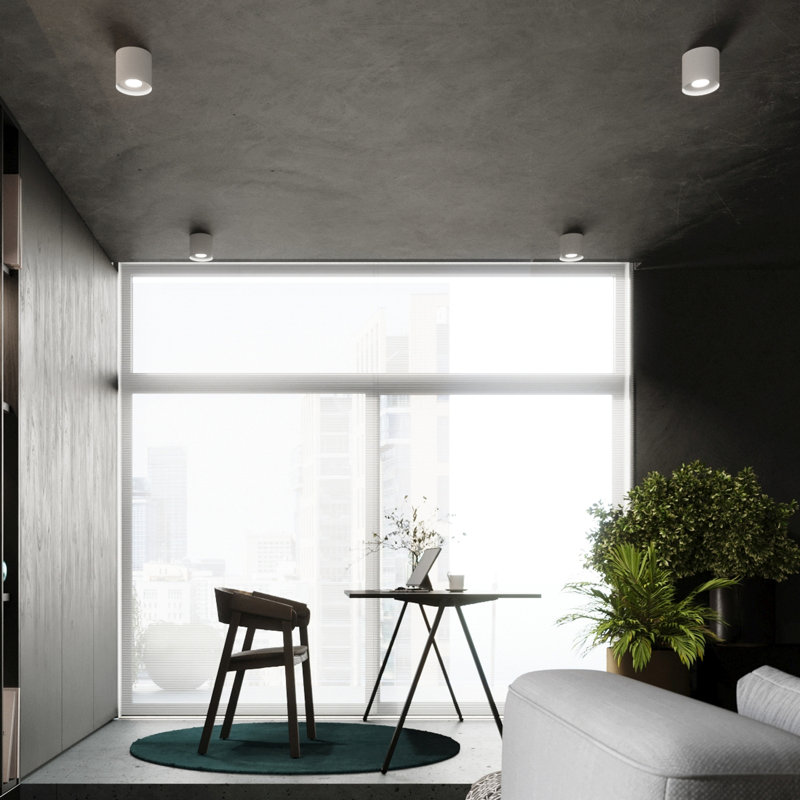 Mika Aluminium Flush Mount, White