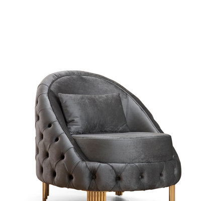Chaise avec revêtement en velours capitonné