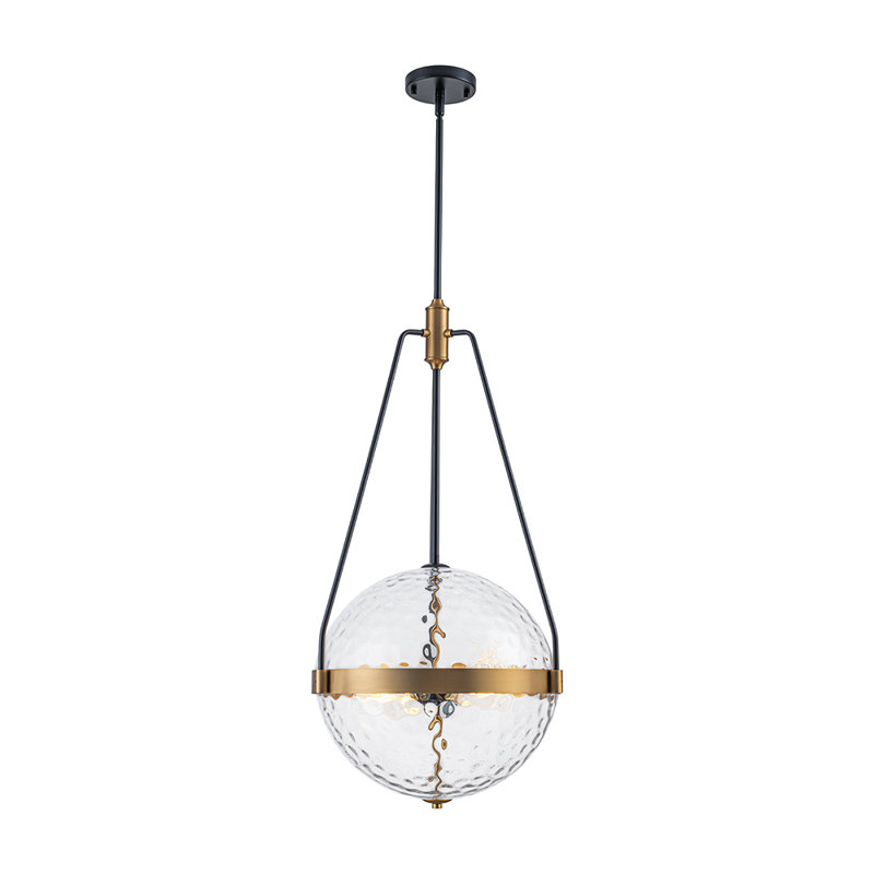 4-Light Dimmable Dimpled Glass Pendant